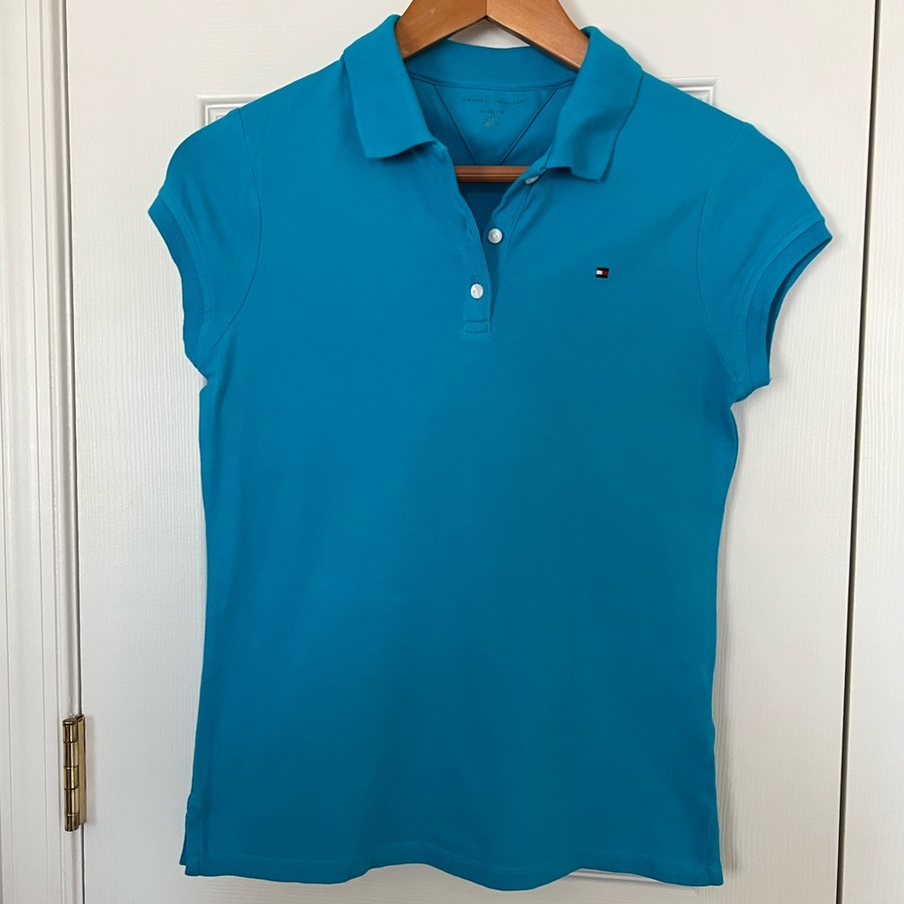 Tommy Hilfiger girls short sleeves classic Polo XL(16) Blue